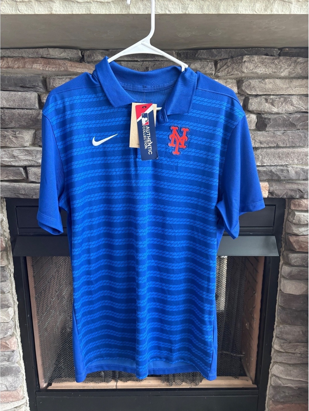 New Nike New York Mets Blue Polo Shirt Mens Size Small Baseball